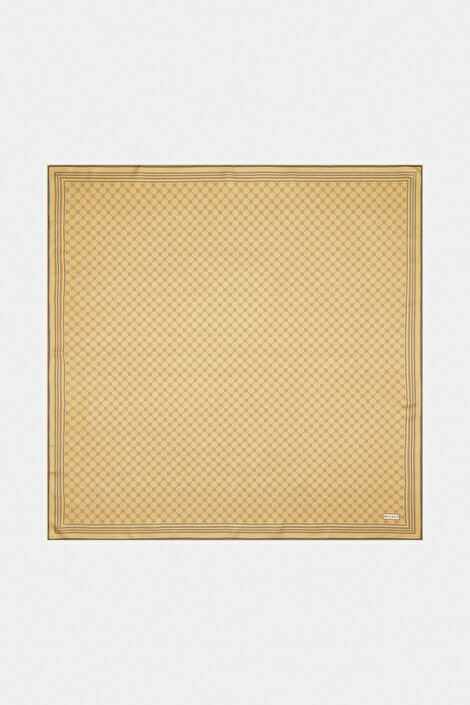 CAMEL MONOGRAM TWILL EŞARP