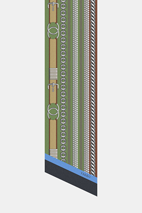 YEŞİL GEOMETRİK DESENLİ TWILL FULAR_0