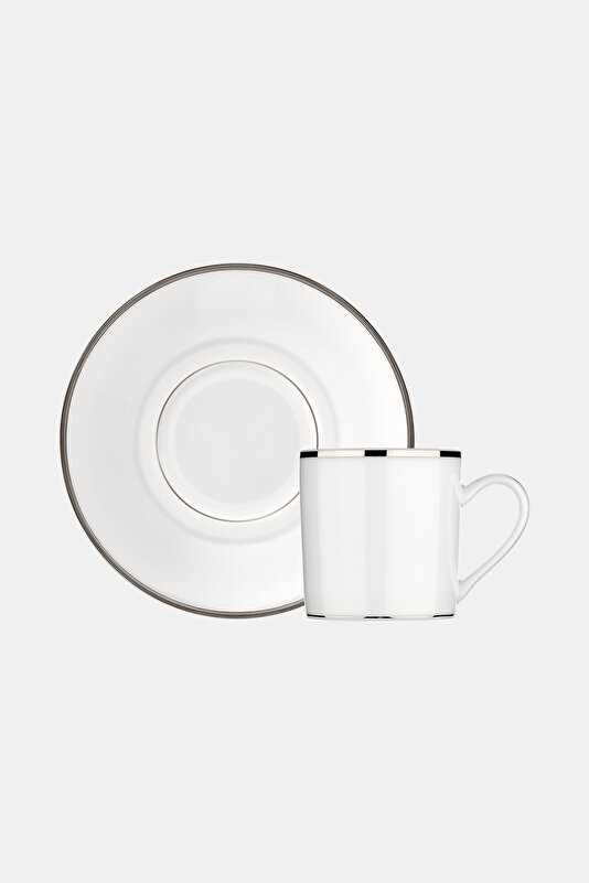 COFFEE CUP AND SAUCER ALBI PORCELAIN PLATINUM