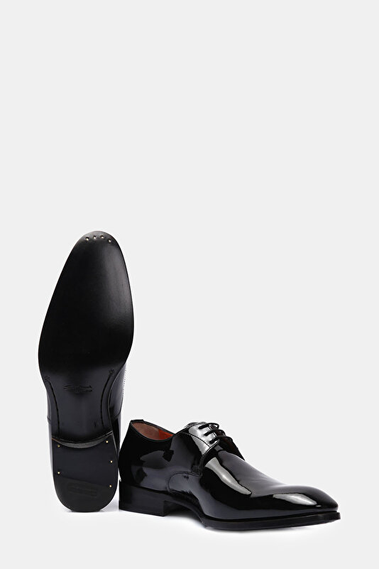 LACE UP PATENT LEATHER BLACK SHOES 4
