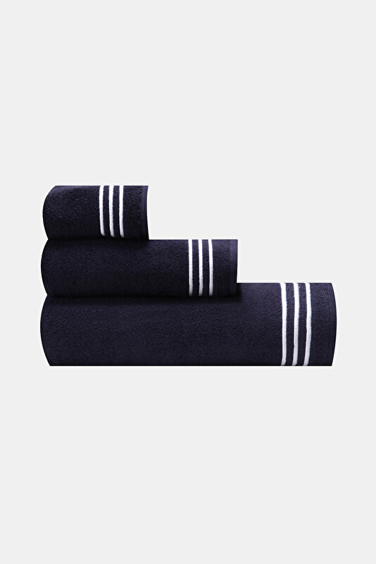 EMBROIDERED NAVY BLUE WHITE TOWEL
