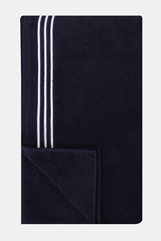 EMBROIDERED NAVY BLUE WHITE TOWEL 4