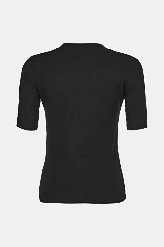 BLACK V NECK SHORT SLEEVE TSHIRT 2
