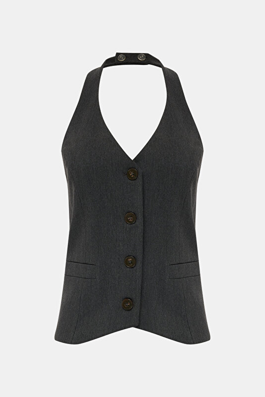 ANTHRACITE V NECK VEST