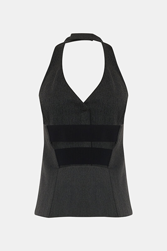 ANTHRACITE V NECK VEST 2