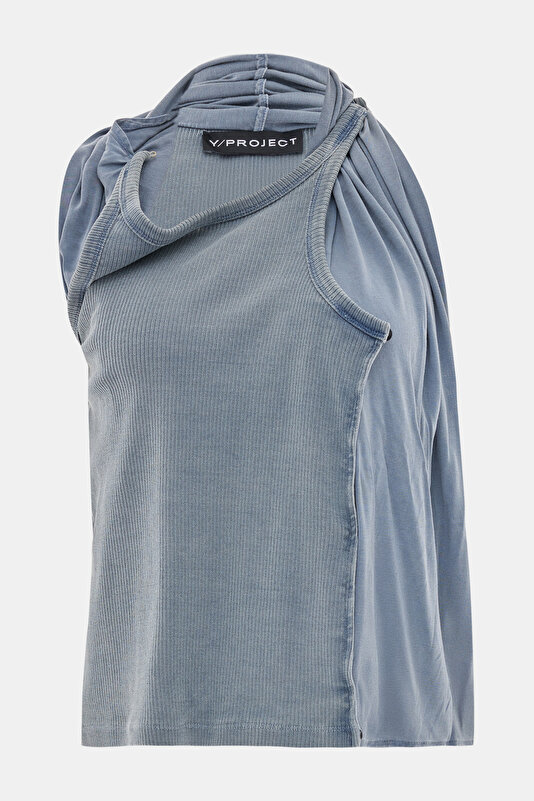LİGHT GREY SLEEVELESS BLOUSE