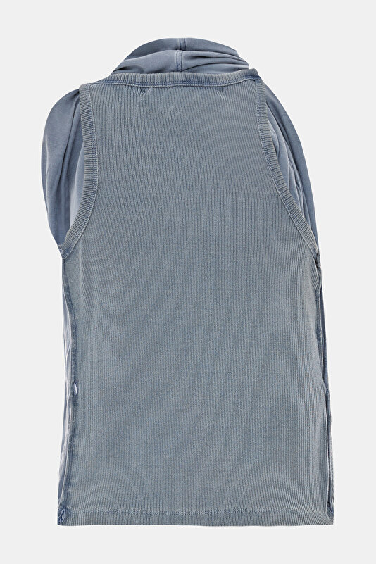 LİGHT GREY SLEEVELESS BLOUSE 2