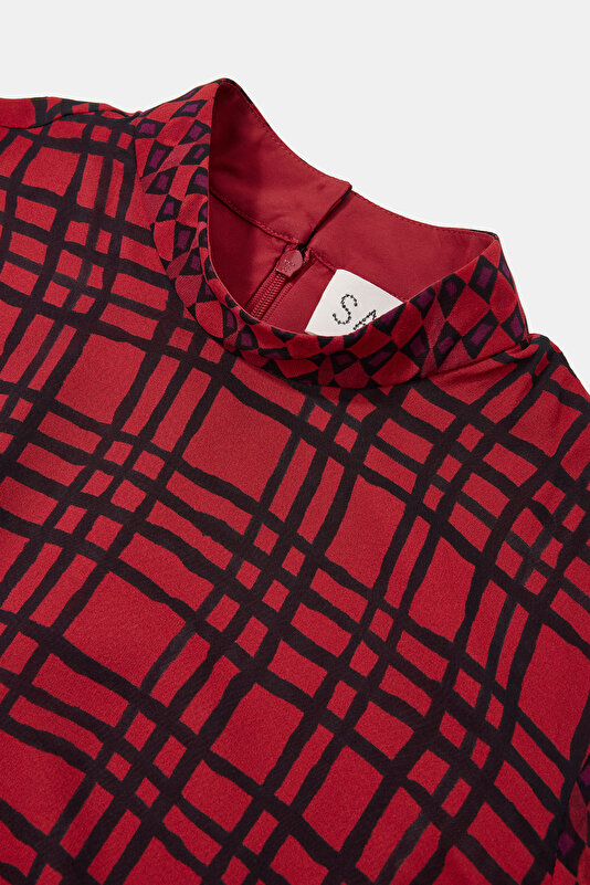 MAROON MİDİ DRESS 3