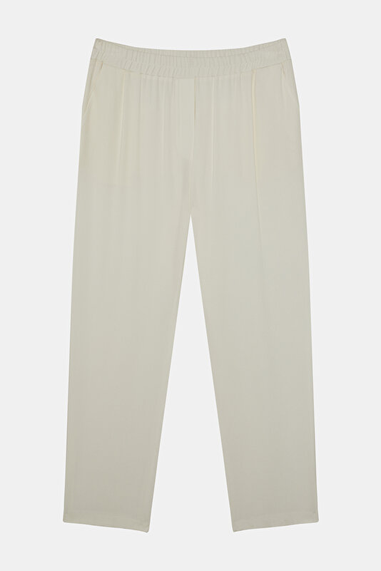 ECRU WIDE LEG TROUSERS