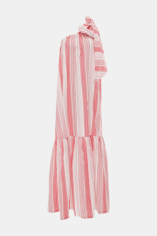 RED ONE SHOULDER MAXI DRESS