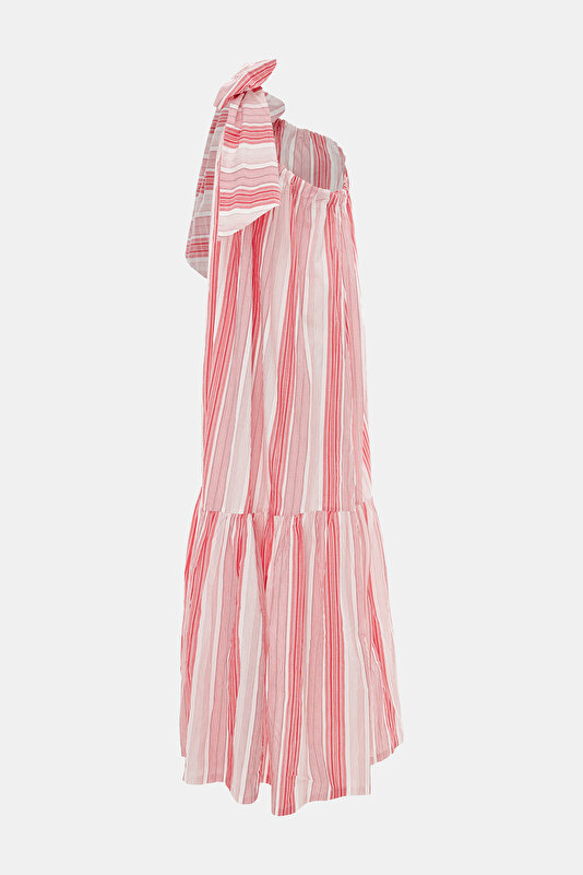 RED ONE SHOULDER MAXI DRESS 2
