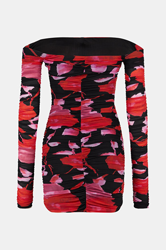 MULTICOLOR DESIGN FILLED MINI DRESS 4