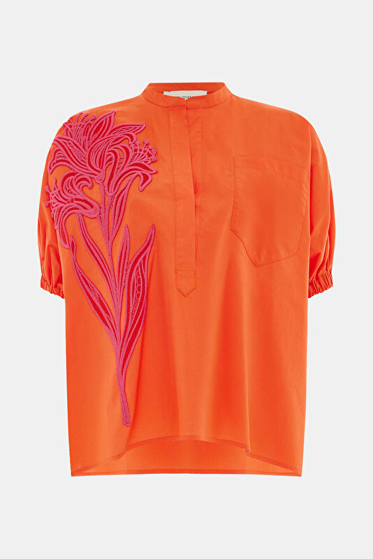 PİNK FLORAL PATTERN SHORT SLEEVE BLOUSE 3