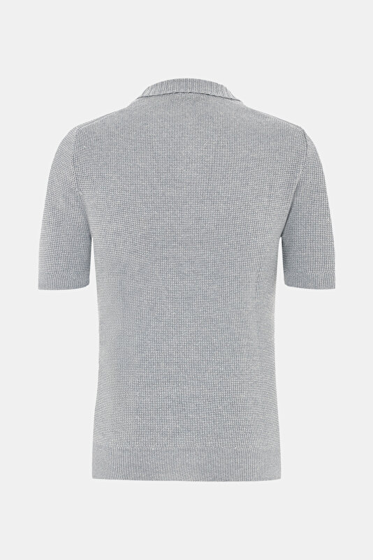 GREY POLO NECK SHORT SLEEVE TSHIRT 2