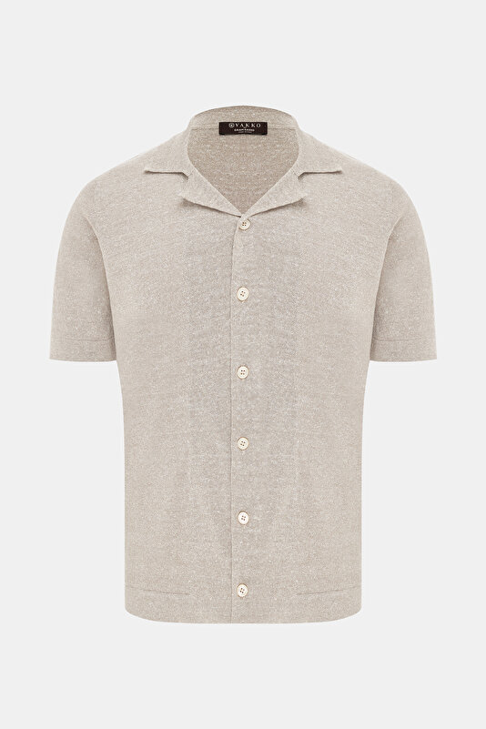 BEJ KISA KOLLU T-SHIRT