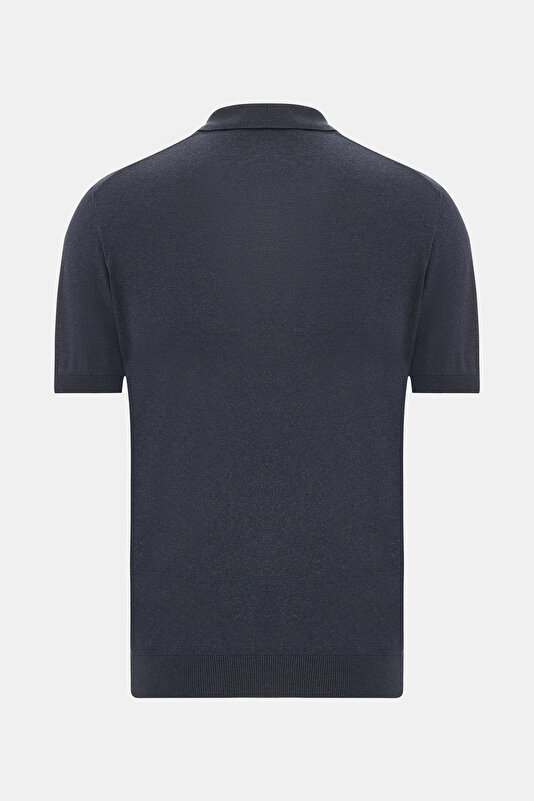 NAVY BLUE POLO NECK SHORT SLEEVE TSHIRT 2