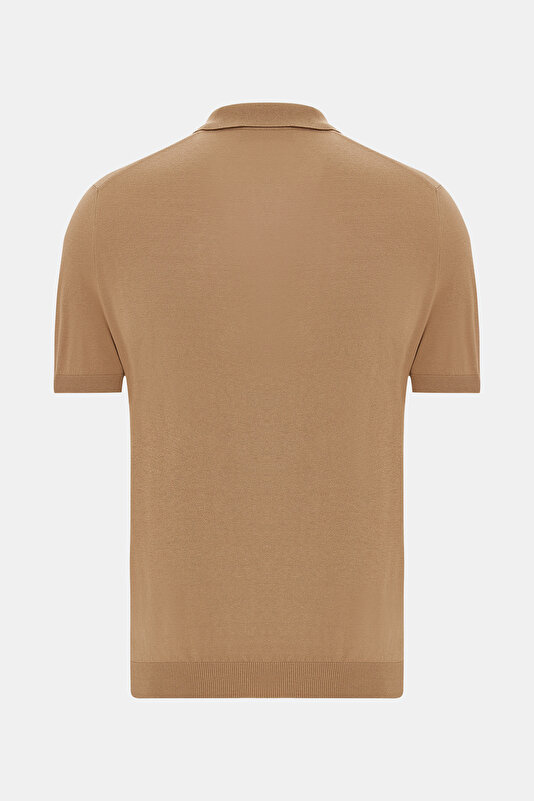 CAMEL POLO YAKA KISA KOLLU T-SHIRT 2
