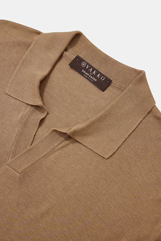 CAMEL POLO YAKA KISA KOLLU T-SHIRT 3