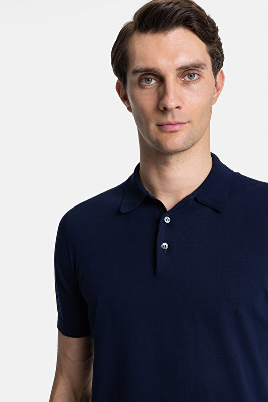 LACİVERT POLO YAKA KISA KOLLU T-SHIRT 3