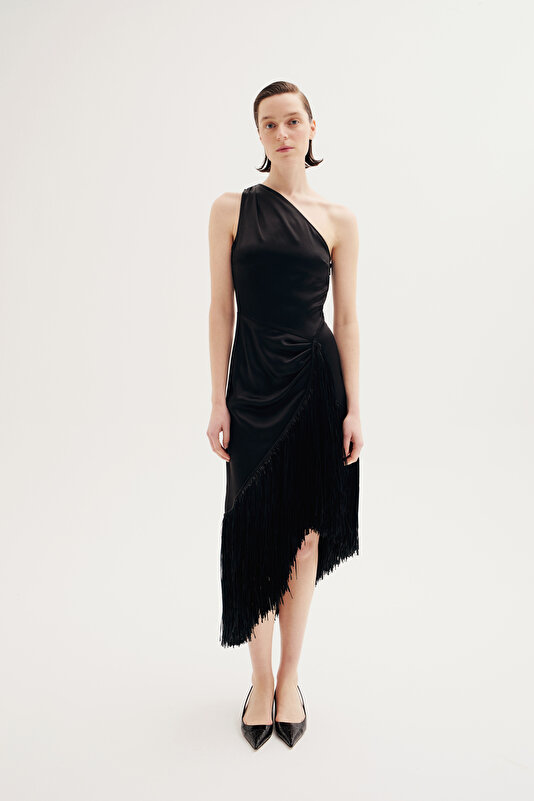 BLACK MIDI DRESS