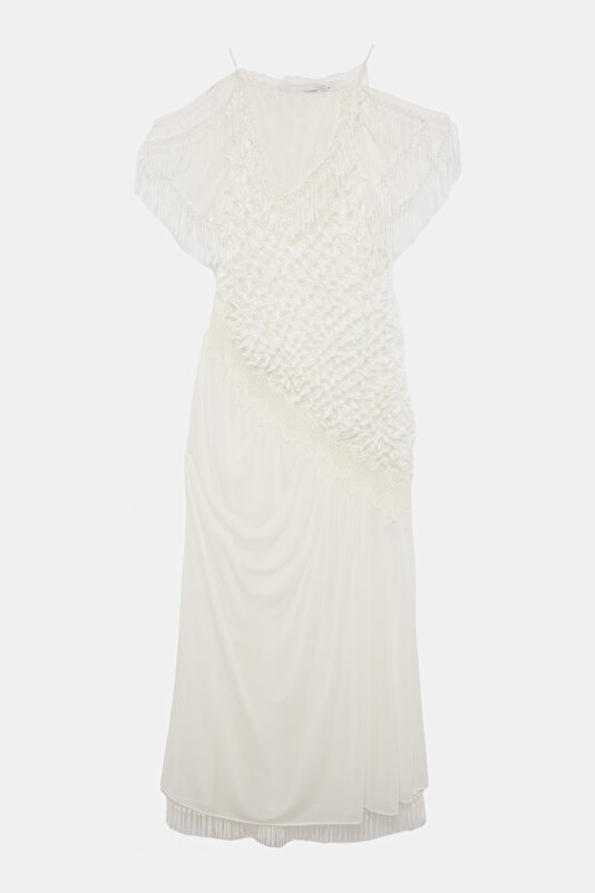 CREAM MİDİ DRESS