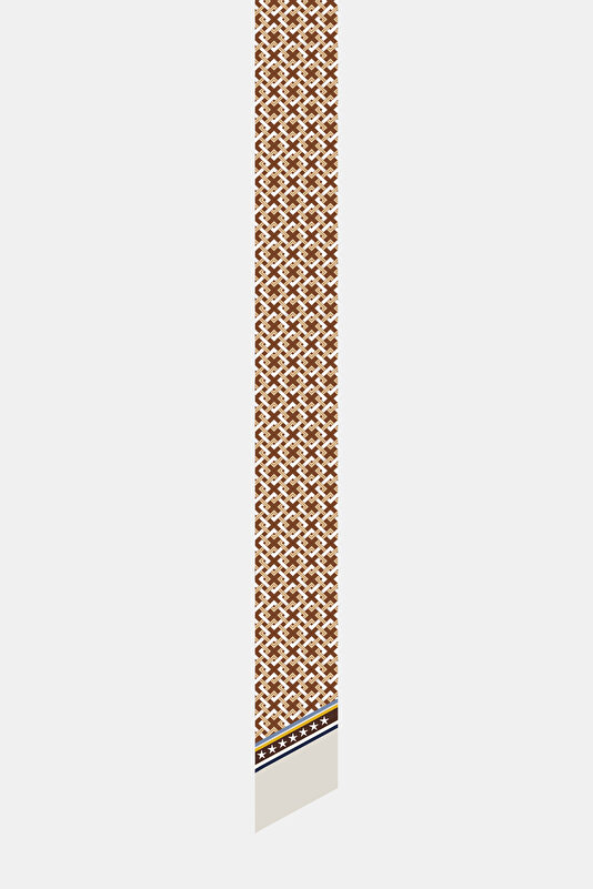 VİZON ÇİÇEK DESENLİ TWILL FULAR 2