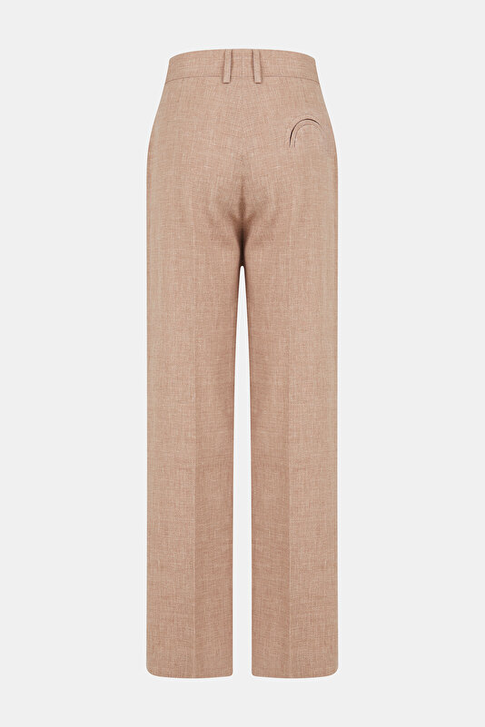 LIGHT PINK STRAIGHT CUT LINEN TROUSERS 2