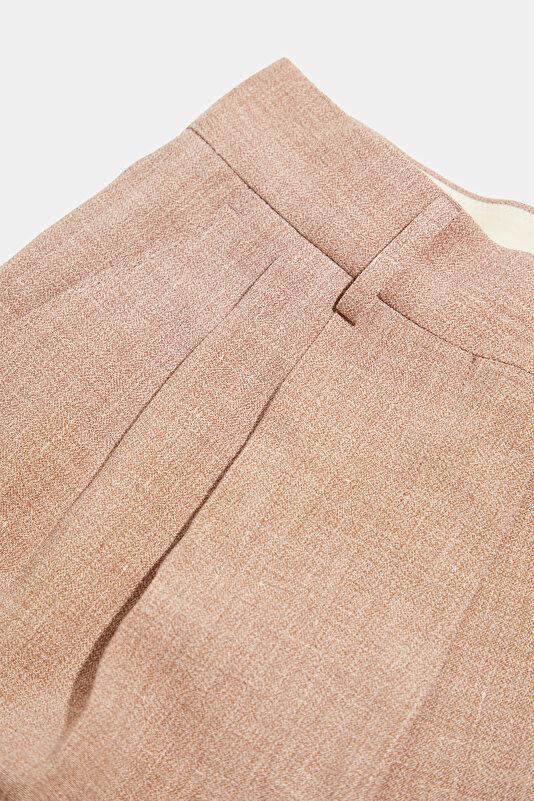 LIGHT PINK STRAIGHT CUT LINEN TROUSERS 3