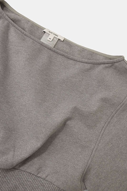 LIGHT GREY BOAT NECK SWEATSHIRT 3