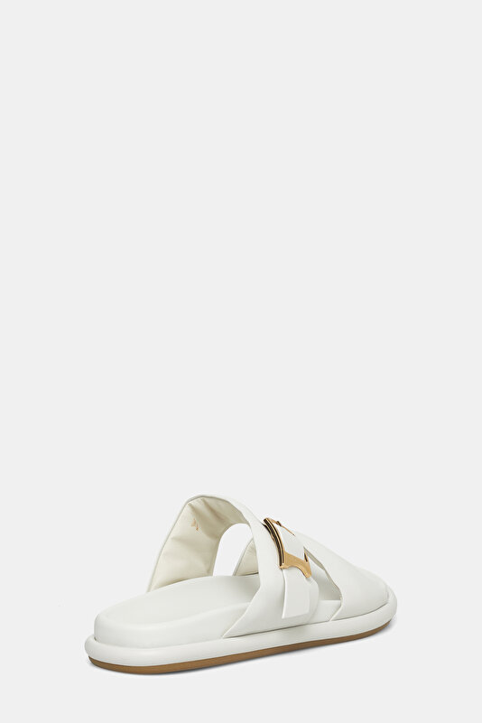 WHITE LEATHER SLIPPER 3