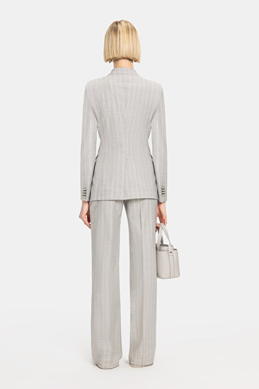 GREY SURPLICE NECKLINE (CROSS-OVER NECKLINE) JACKET 2