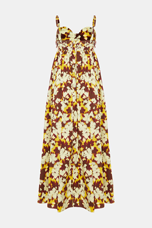 MULTICOLOR FLORAL PATTERN MAXI DRESS 2