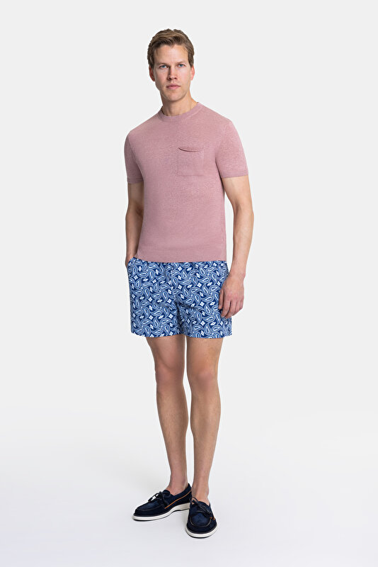 DRIED ROSE BASIC / ROUND NECKLINE SHORT SLEEVE TSHIRT 3
