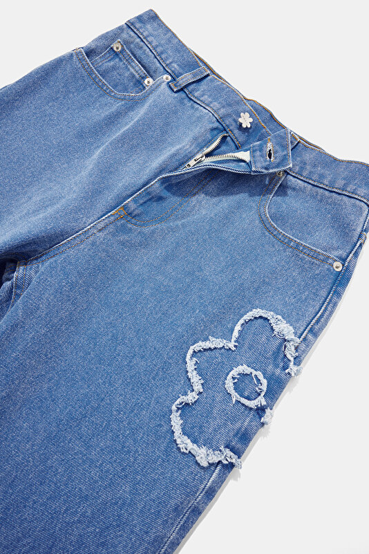 BLUE STRAIGHT CUT JEANS TROUSERS 3