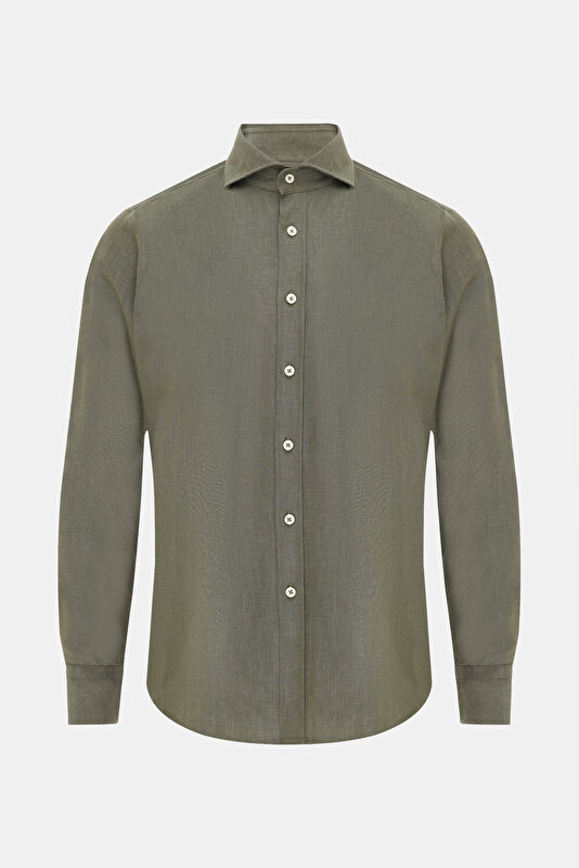 PAMUK KETEN TWILL SPOR GÖMLEK 4