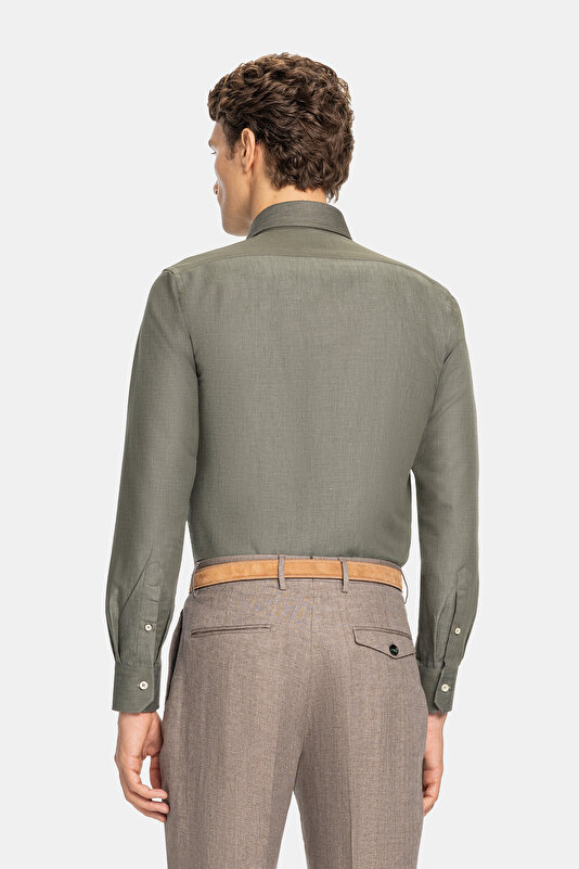 PAMUK KETEN TWILL SPOR GÖMLEK 2