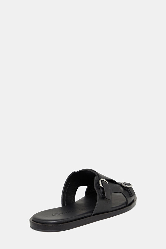 BLACK LEATHER SLIPPER 3