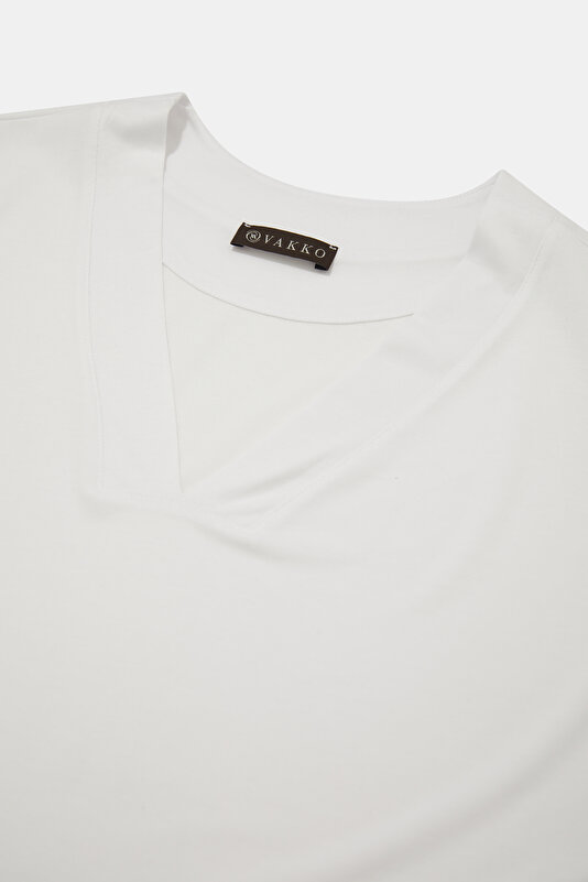 ECRU V NECK SHORT SLEEVE TSHIRT 3