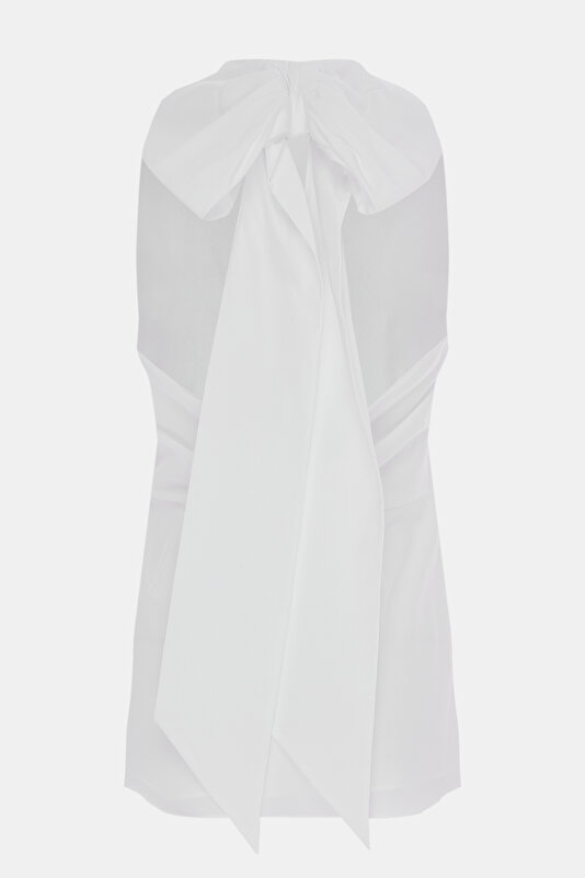 WHITE SLEEVELESS SUSPENDER BLOUSE 4