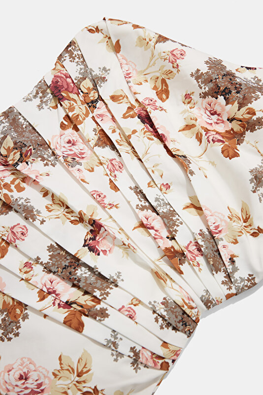 BROWN FLORAL PATTERN MINI DRESS 3