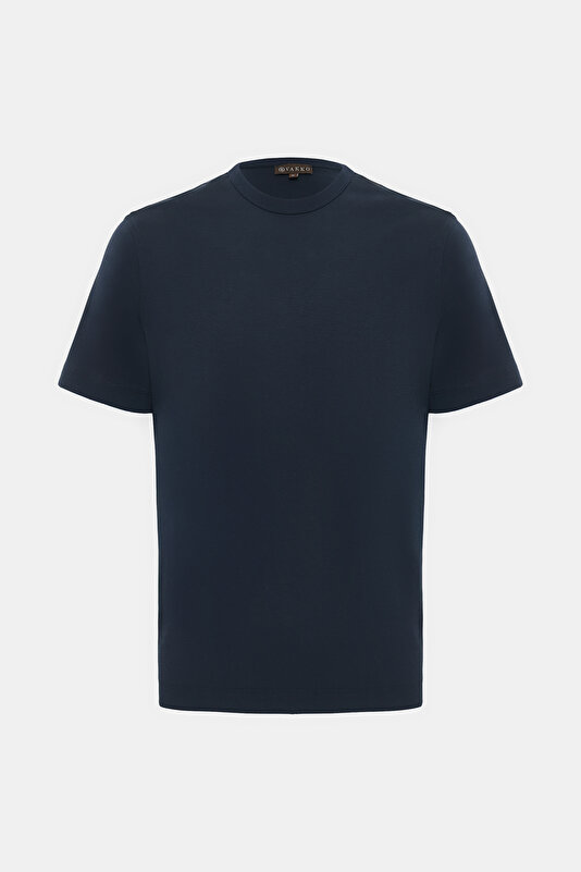 NAVY BLUE BASIC / ROUND NECKLINE SHORT SLEEVE TSHIRT