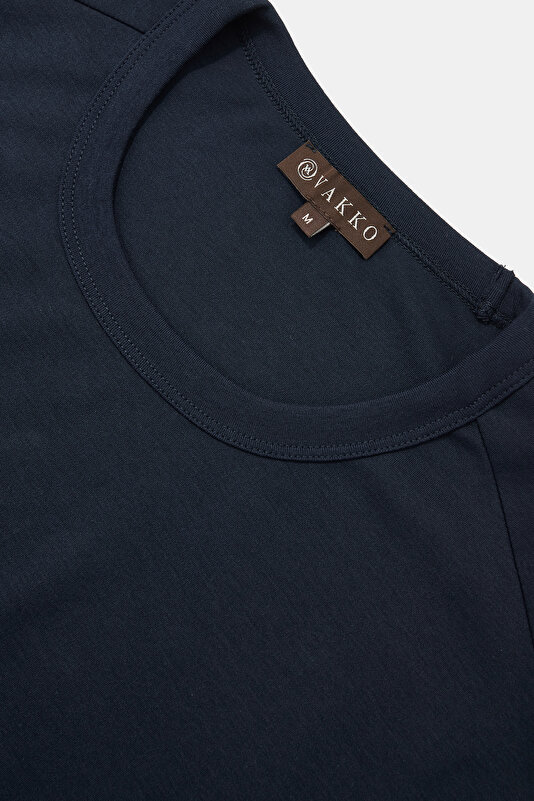 NAVY BLUE BASIC / ROUND NECKLINE SHORT SLEEVE TSHIRT 3