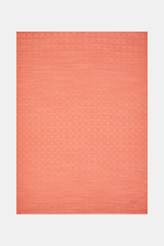 CORAL COTTON/SILK SHAWL