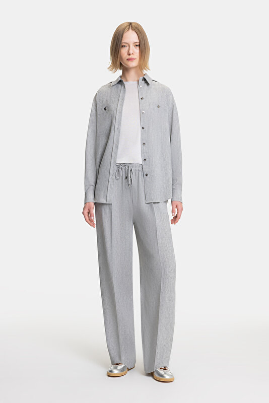 GREY WIDE LEG TROUSERS
