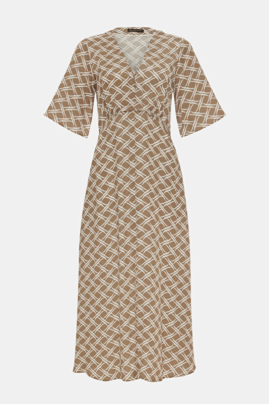 ECRU SHORT SLEEVE MIDI DRESS 4