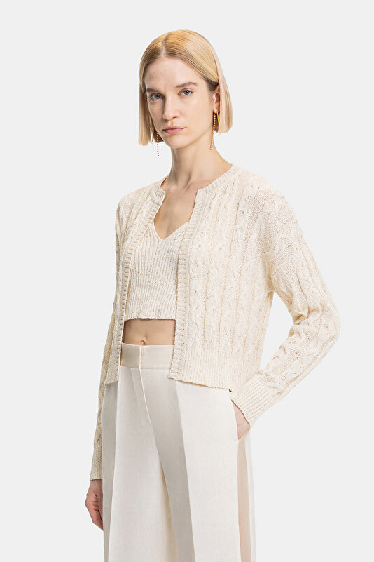 NATURAL BASIC / ROUND NECKLINE JACKET