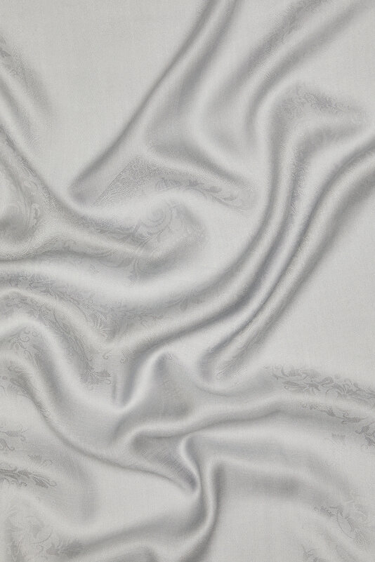 GREY JACQUARD MODAL /WOOL / SILK SHAWL 2