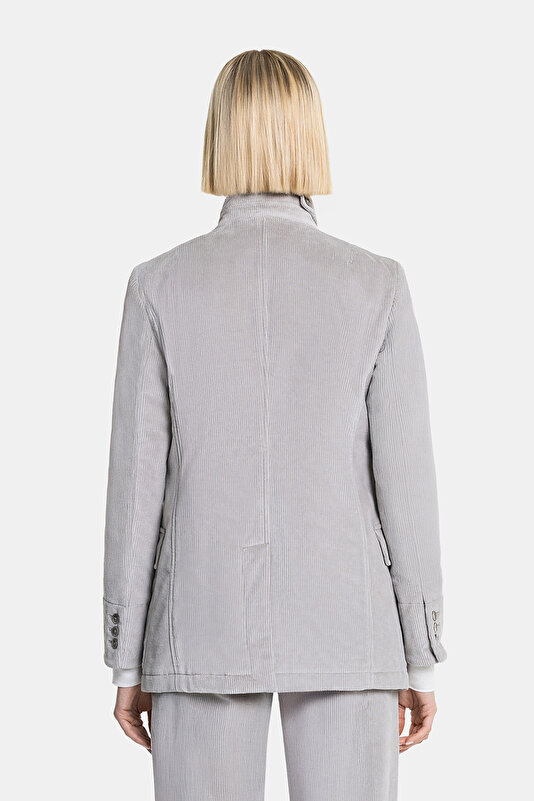 GREY UPRIGHT COLLAR JACKET 2