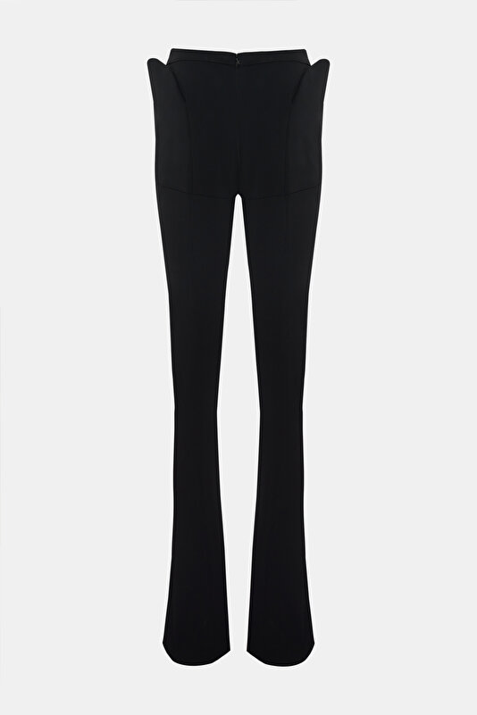 BLACK SKINNY LEG CREPE TROUSERS 2