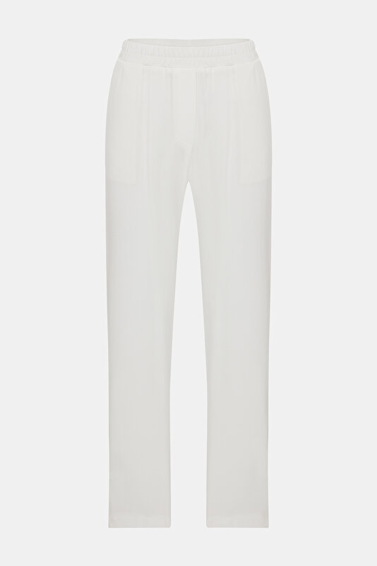 ECRU STRAIGHT CUT TROUSERS
